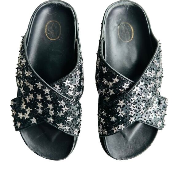 ASH Uranus Star Sequin Embellished Crisscross Slide Sandal Size 35 US 5/6 - Picture 3 of 8